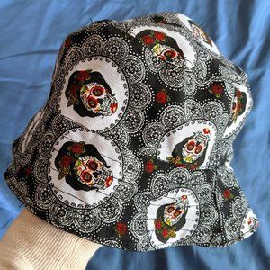 Super Cute REVERSIBLE Dia De Los Muertos Bucket Hat